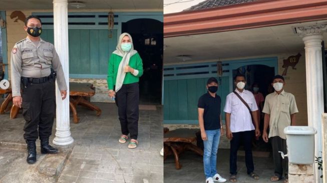 Momen ortu Ayu Ting Ting datangi rumah hater [Kolase Instagram]