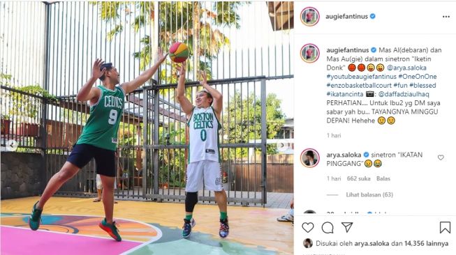 Potret Arya Saloka Tanding Basket. [Instagram]