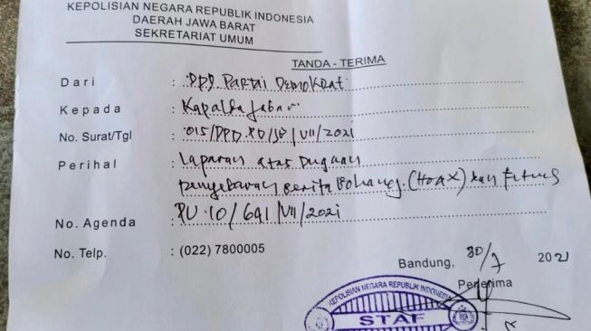 DPD Partai Demokrat Jawa Barat melaporkan Wakil Menteri Desa, Pembangunan Daerah Tertinggal, dan Transmigrasi Budi Arie Setiadi. (Ist)