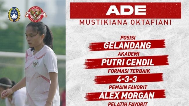 Ade Mustikiana, Kapten Timnas Putri Indonesia. (PSSI)