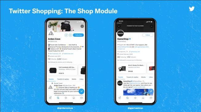 Fitur baru belanja di Twitter. [Twitter]