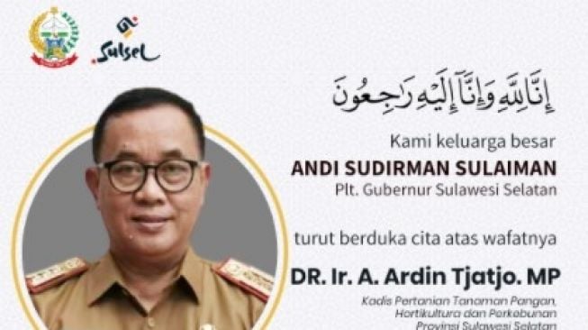 Innalillah Kepala Dinas Tanaman Pangan Sulsel Andi Ardin Tjatjo Meninggal Dunia