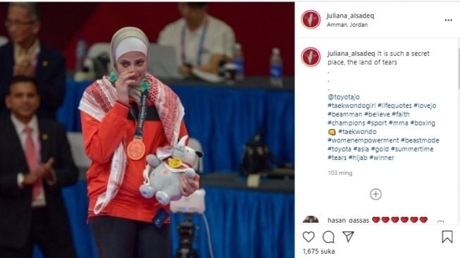 Atlet putri taekwondo asal Yordania, Julyana Al-Sadeq. (Instagram/@juliana_alsadeq)