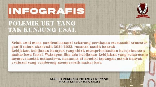 Minta Keringanan UKT 2021, Mahasiswa Unsri Ajukan 3 Tuntutan