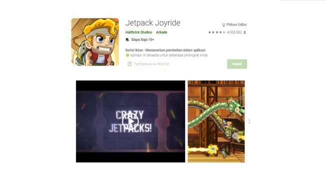 Jetpack Joyride. [Google Play Store]