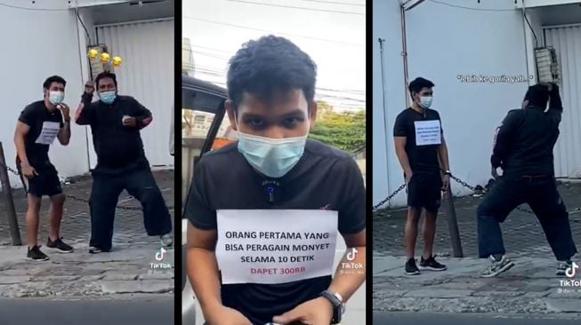 Viral! Orang Ini Ditantang Peragakan Gaya Monyet, Dapat Rp 300 Ribu, Bagaimana Menurutmu?