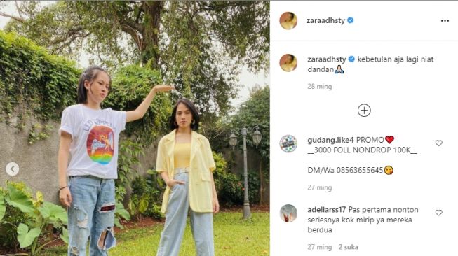 Potret keakraban Zara dan Hasyakyla sang kakak. [Instagram]