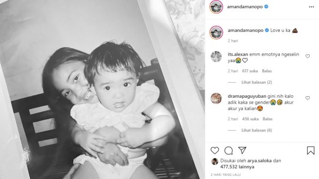 Potret Lawas Amanda Manopo dan Kakak [Instagram]