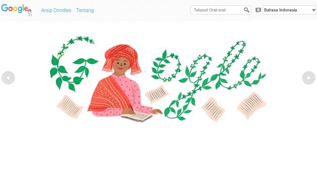 Google doodle hari ini Sariamin Ismail. [Google]