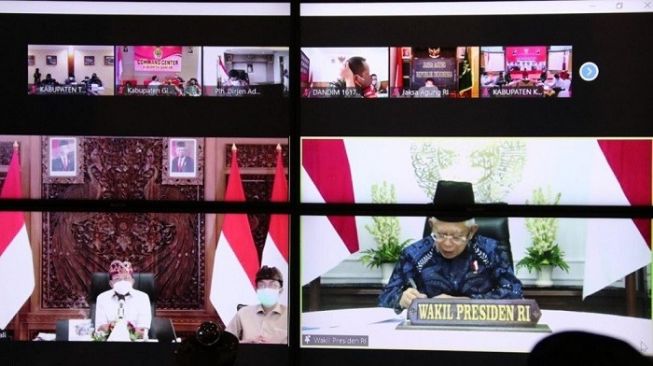 Wapres Ma'ruf Amin Puji Penanganan Kasus Covid-19 di Bali