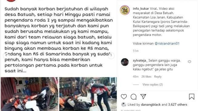 Tangkapan layar. [instagram/@info_kukar]