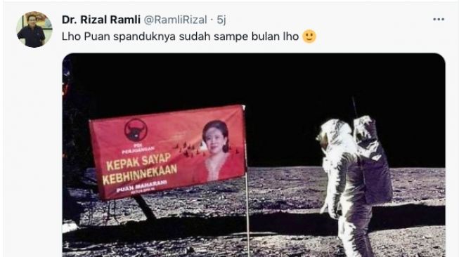 Kocak! Rizal Ramli Sindir Puan Maharani, Sebut Spanduknya Sudah Sampai ke Bulan