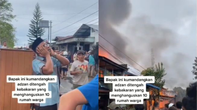 Kumandangkan Azan saat Rumah Kebakaran, Aksi Bapak Ini Jadi Sorotan