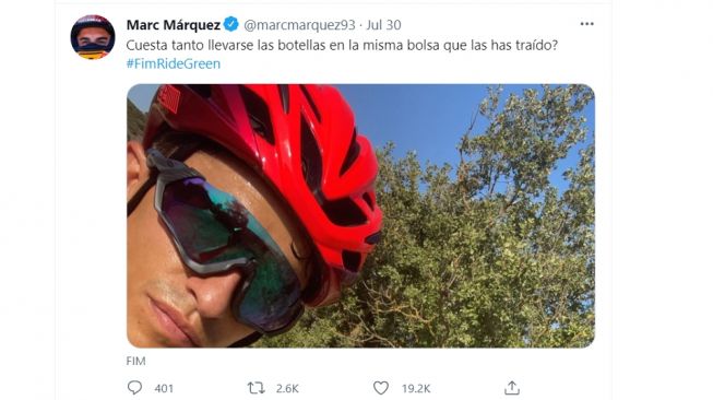 Cuitan Marc Marquez terkait kekesalannya (Twitter)