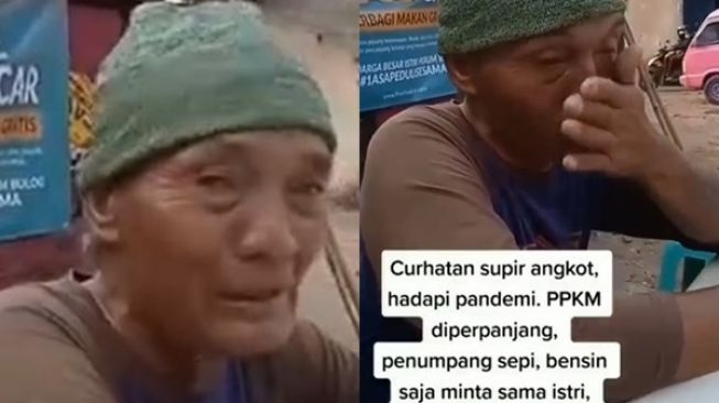 PPKM Diperpanjang, Viral Sopir Angkot Menangis Pilu: Mau Makan Harus Ngutang