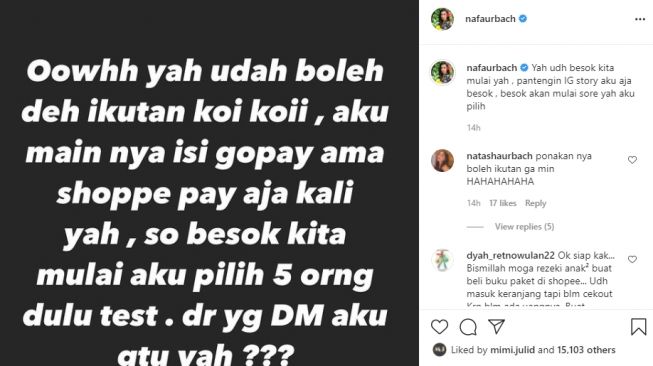 Nafa Urbach ikut trend ikoy-ikoyan. (Instagram)