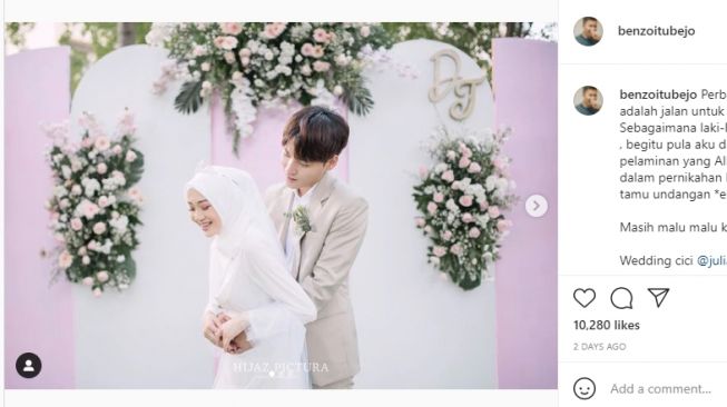 Momen Nikah Daehoon dan Julia Prastini. [Instagram]