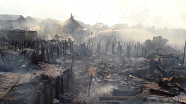 30 Rumah Kayu di Tumbang Rungan Palangka Raya Ludes Terbakar