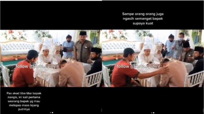 Viral Momen Ayah Menangis saat Ijab Kabul Melepas Putrinya (instagram.com/insta.nyinyir)