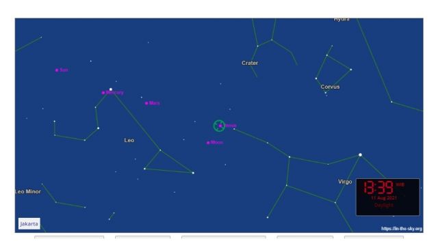 Konjungsi Bulan dan Venus Agustus 2021. [In the Sky]