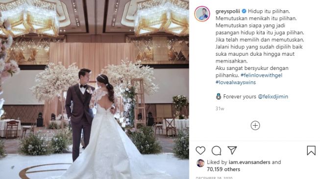 Potret Greysia Polii dan Felix Djimin sang suami. [Instagram]