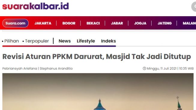 Fakta Luhut perintahkan semua masjid disegel. (Facebook)