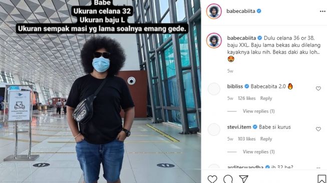 Potret Babe Cabita Turun Berat Badan 20 kg. [Instagram]