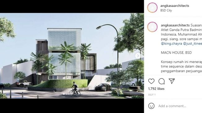 Desain rumah baru Mohammad Ahsan. [Instagram]