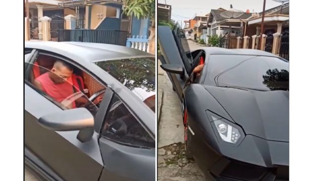 Pria naik Lamborghini jadi-jadian bikin publik bertanya-tanya (TikTok)