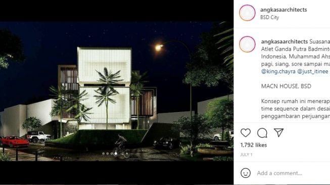 Desain rumah baru Mohammad Ahsan. [Instagram]