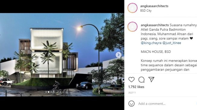 Desain rumah baru Mohammad Ahsan. [Instagram]