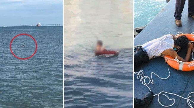 Mengaku Hendak ke Mekah, Pria Stres Ditangkap saat Berenang di Selat Penang