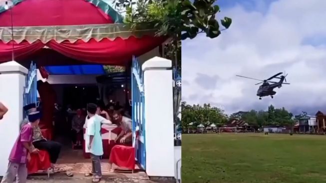 Gokil! Viral Seseorang Pakai Helikopter Datang ke Pernikahan Mantan Kekasih