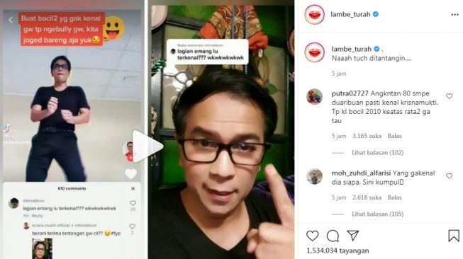 Unggahan soal Krisna Mukti [Instagram/@lambe_turah]