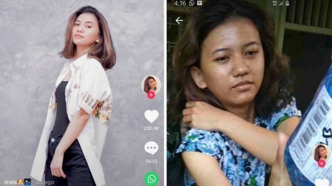 Difoto teman vs difoto kurir (tiktok/@olalilulelo)