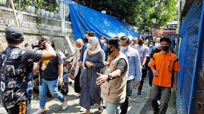 Ashanty kunjungi lokasi kebakaran di Tanah Abang [Suara.com/Ismail]