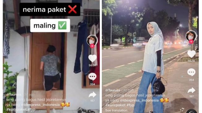 Difoto teman vs difoto kurir (tiktok/@taurussgurrlll)