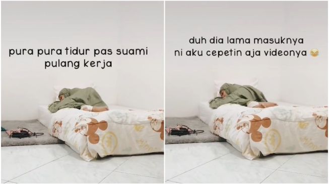 Istri Pura-pura Tidur Pas Suami Pulang Kerja (TikTok)