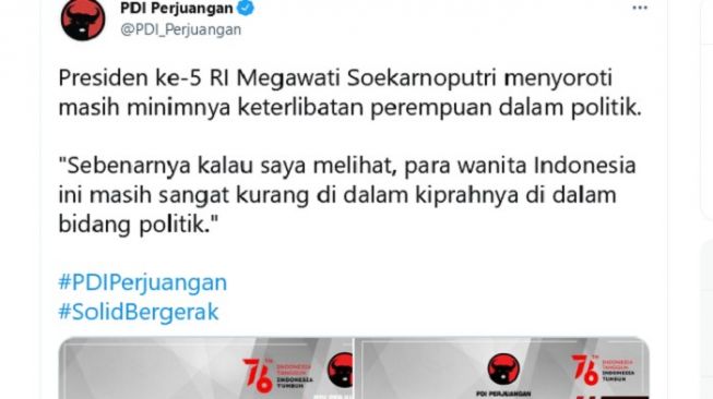 76 Tahun Kemerdekaan RI, Megawati Sebut Kiprah Politik Perempuan Minim