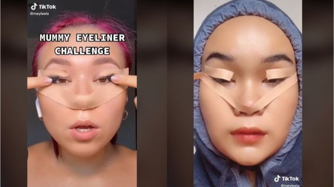 Viral Tren Mummy Eyeliner, Cara Nyentrik Bikin Eyeliner Rapi Bermodal Plester