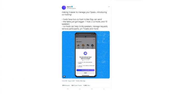Fitur baru Space Twitter. [Twitter]