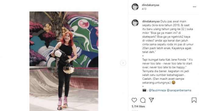 Potret terkini Dinda Kanya Dewi dengan gaya rambut baru. [Instagram]