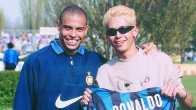 Potret Valentino Rossi dan Ronaldo Nazario. (Dok. Inter Milan)