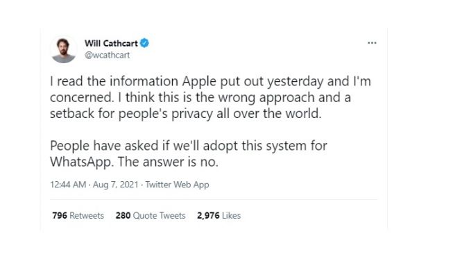 Cuitan soal fitur baru Apple. [Twitter]