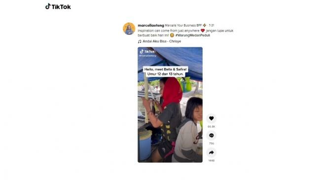 Aksi bocah pejuang penjual tebu. [TikTok]