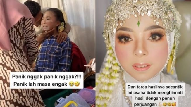 Viral MUA Ungkap Perjuangan Rias Pengantin Manja. (TikTok)