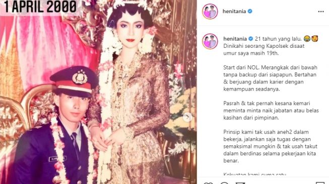 Heni Tania mantan artis yang dinikahi Kombes. [Instagram]