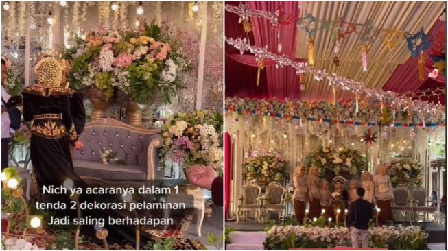 Viral Acara Pernikahan Pengantin Kembar, Panggung Pelaminannya Jadi Sorotan