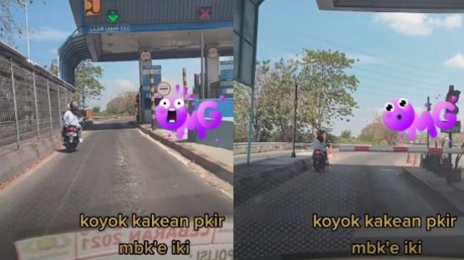 Terobos Gerbang Tol di Surabaya, Dua Perempuan Naik Sepeda Motor Tak Sadar Tersesat