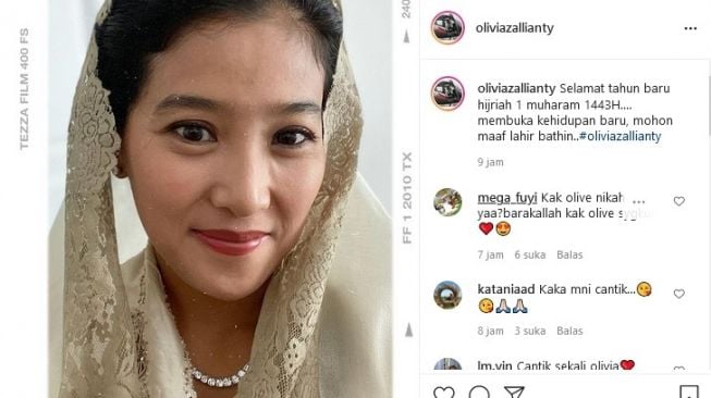 Olivia Zalianty banjir ucapan selamat di Instagram, atas pernikahannya dengan Ndaru Kusumo. [Instagram]